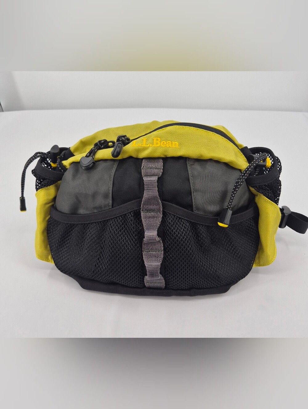 LL BEAN Approach Hiking Climbing Waist Pack Yellow Nylon 0XT02 *Missing BUCKLE*